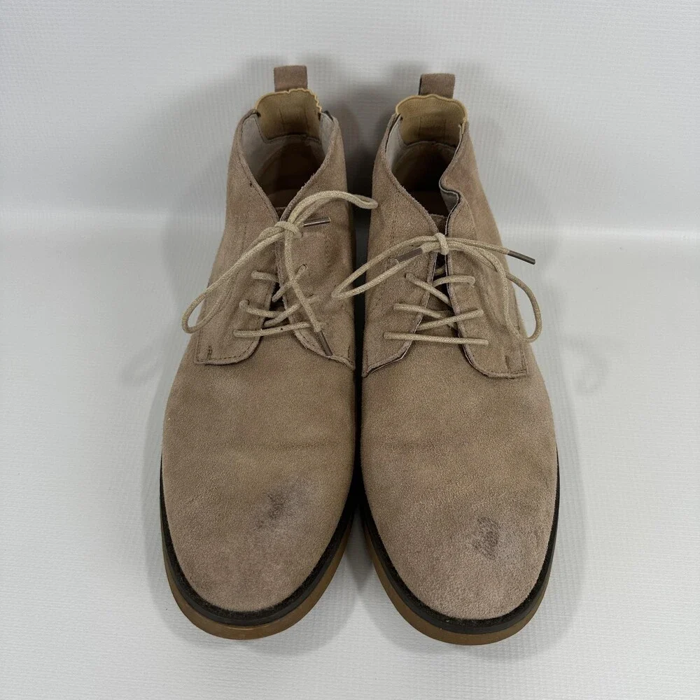 Bruno Marc Boots Mens Size 10.5 Beige Suede Chukka Desert Lace Up Casual